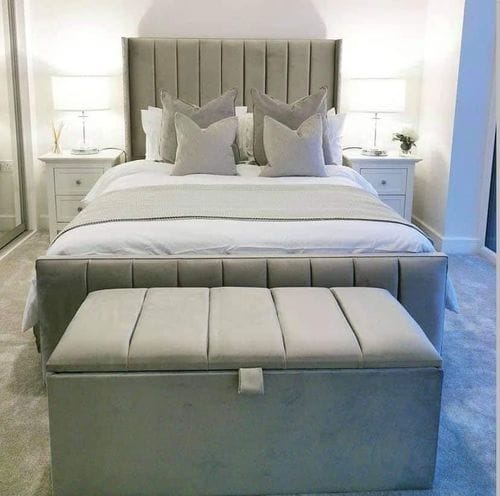 Customer photo review of Piper Stripe Panel Lined Bed
