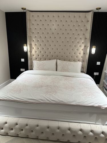 Customer photo review of Kinsley Curve Winged Designer Bed