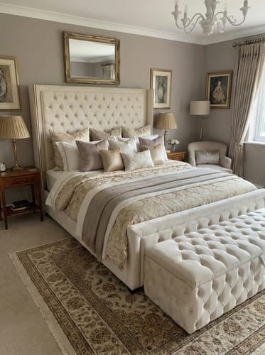 Customer photo review of Churchill Bumber Square Wingback Bed