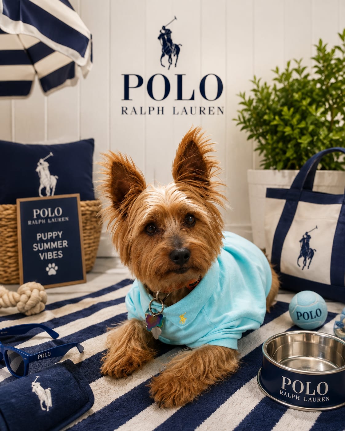 Customer photo review of Polo Ralph Lauren Cotton-Mesh Dog Polo Shirt