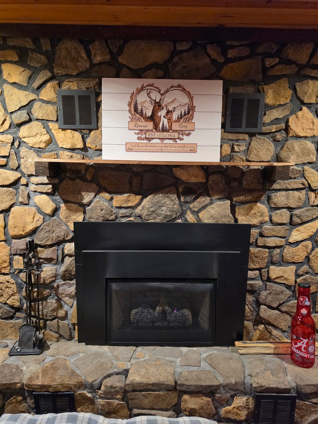 Customer photo review of "God Bless The Broken Road," Personalized Deer Couple Canvas Wall Art
