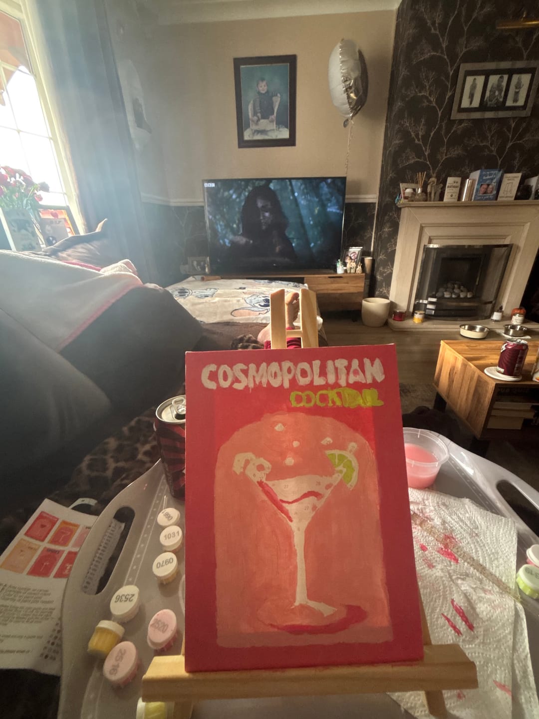 Customer photo review of Mini Wooden Easel | Paint by Numbers