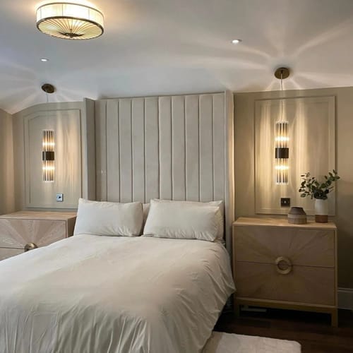 Customer photo review of Piper Stripe Panel Lined Bed