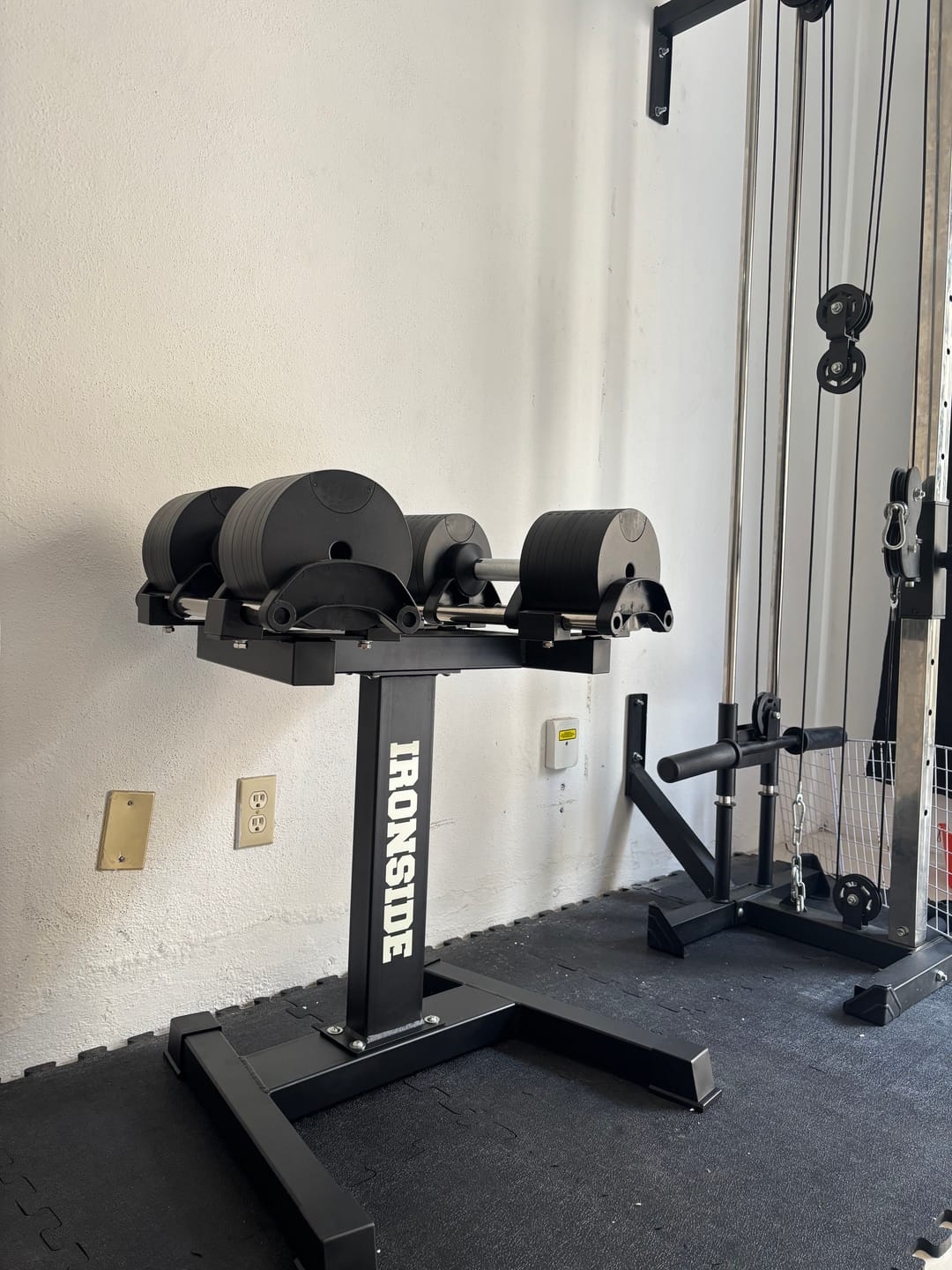 Customer photo review of Pack IRONSIDE Mancuernas Ajustables con Rack de Almacenamiento