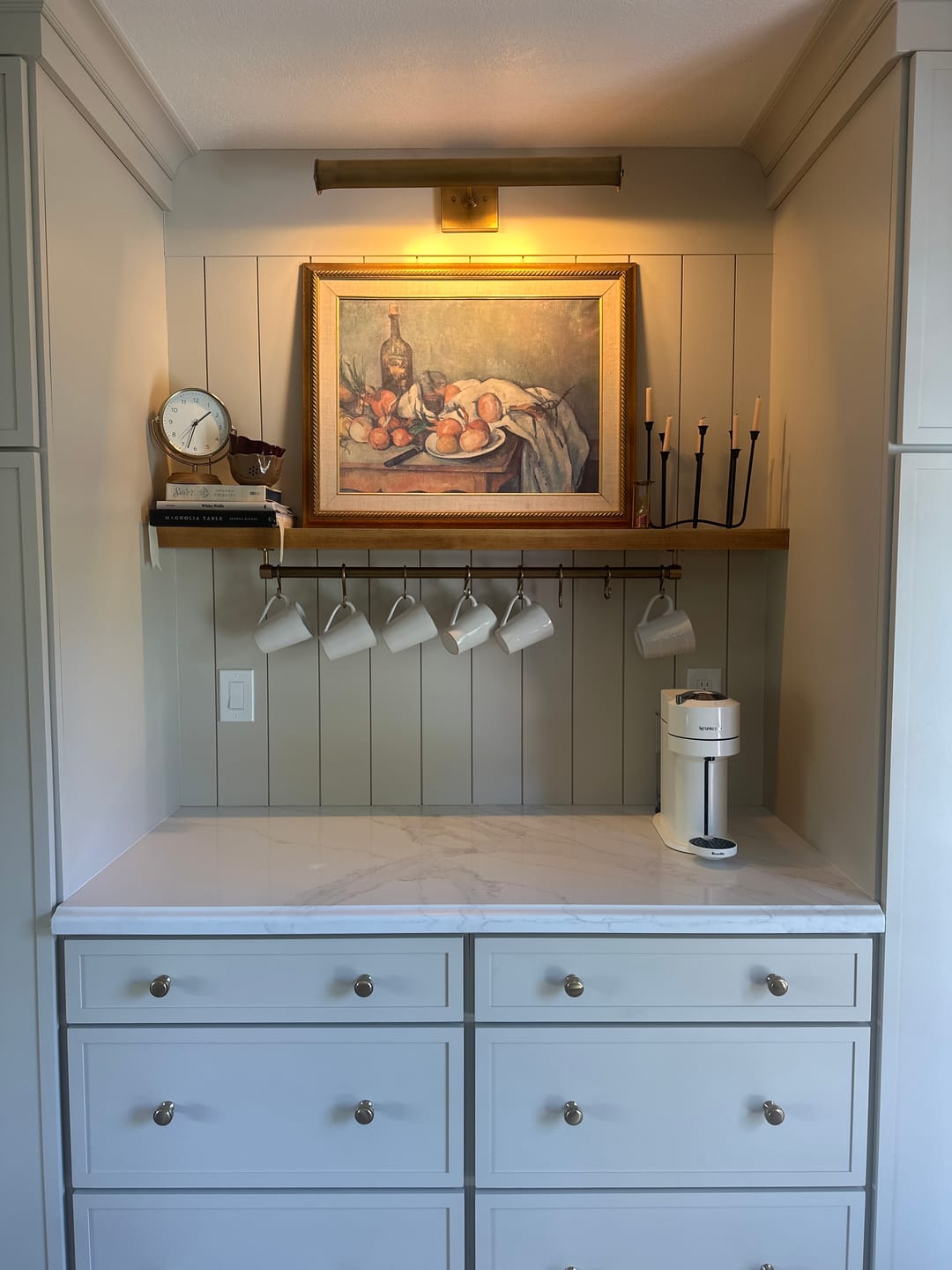 Customer photo review of Pot Rail – Antique Brass