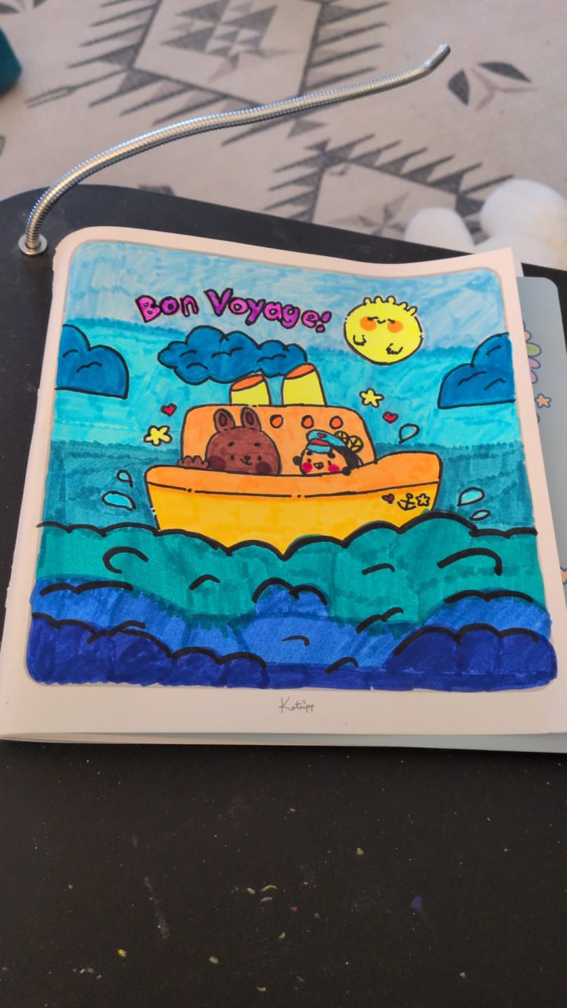 Customer photo review of Katnipp Sunnie's Summer Comfort Colouring Book for Adults | Cute Kawaii Summer Colouring Book | Official Artist Edition
