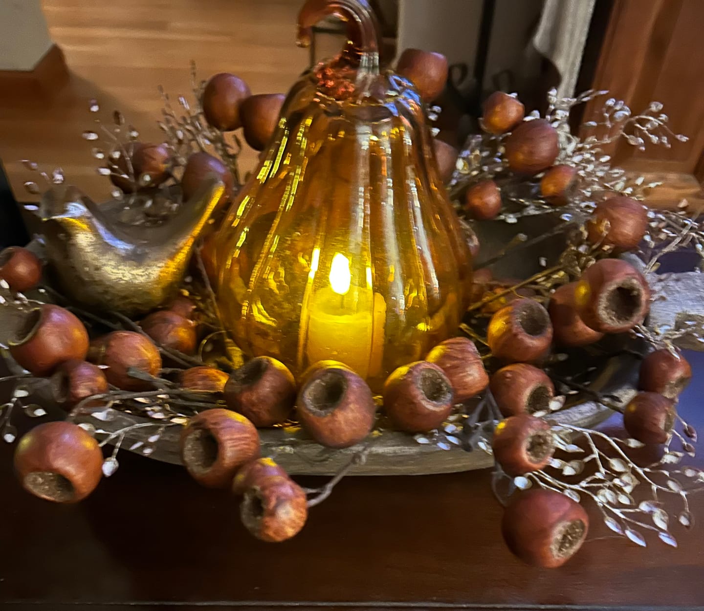 Customer photo review of Amber Glass Gourd Cloche