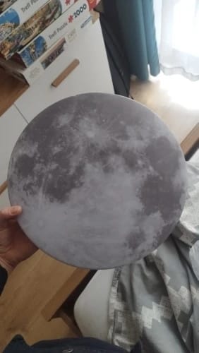 Customer photo review of Modern Moon Ceiling Light with Wood Edge