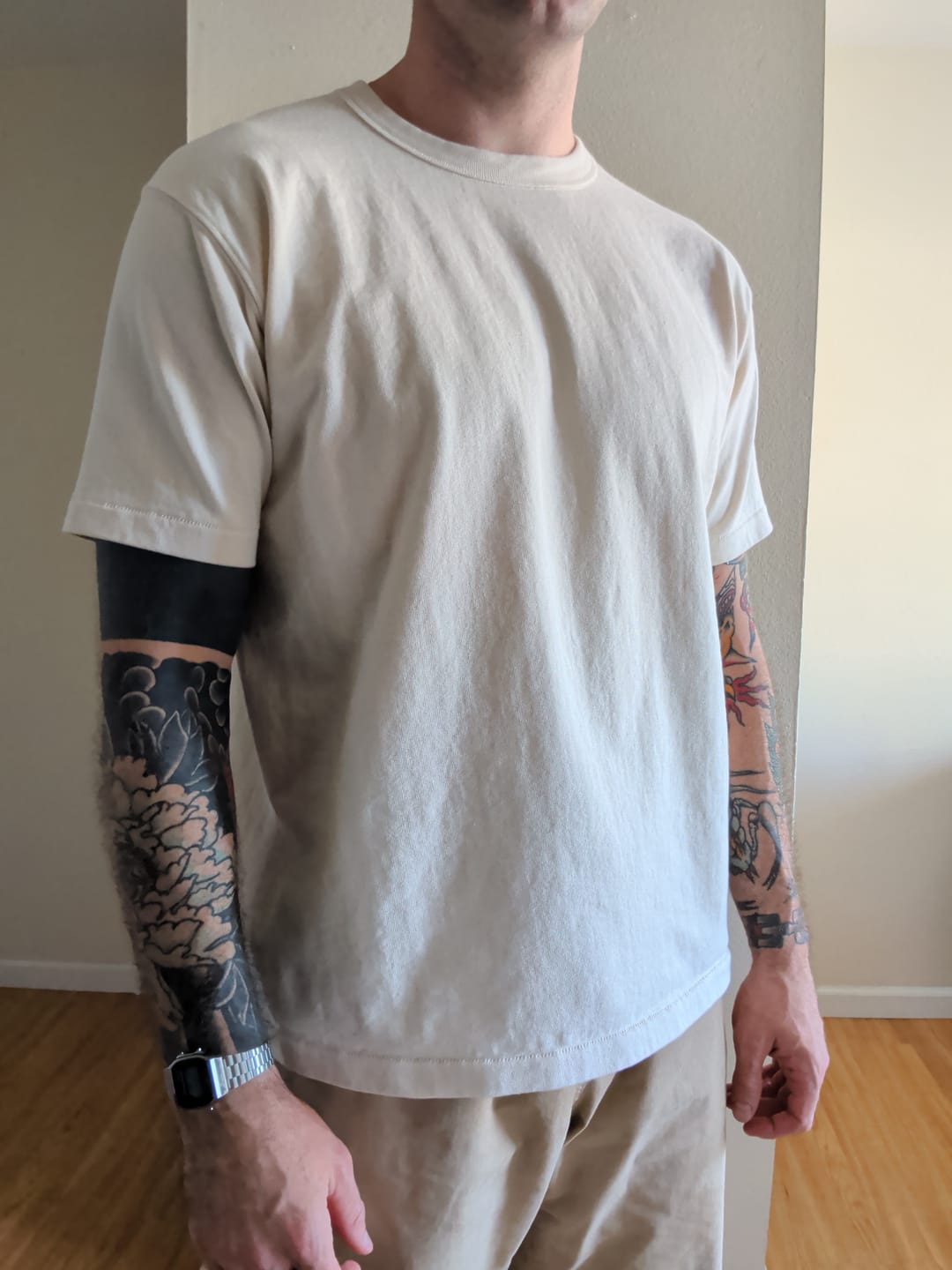 Customer photo review of Loopwheel Tubular Athletic T-Shirt - Apricot