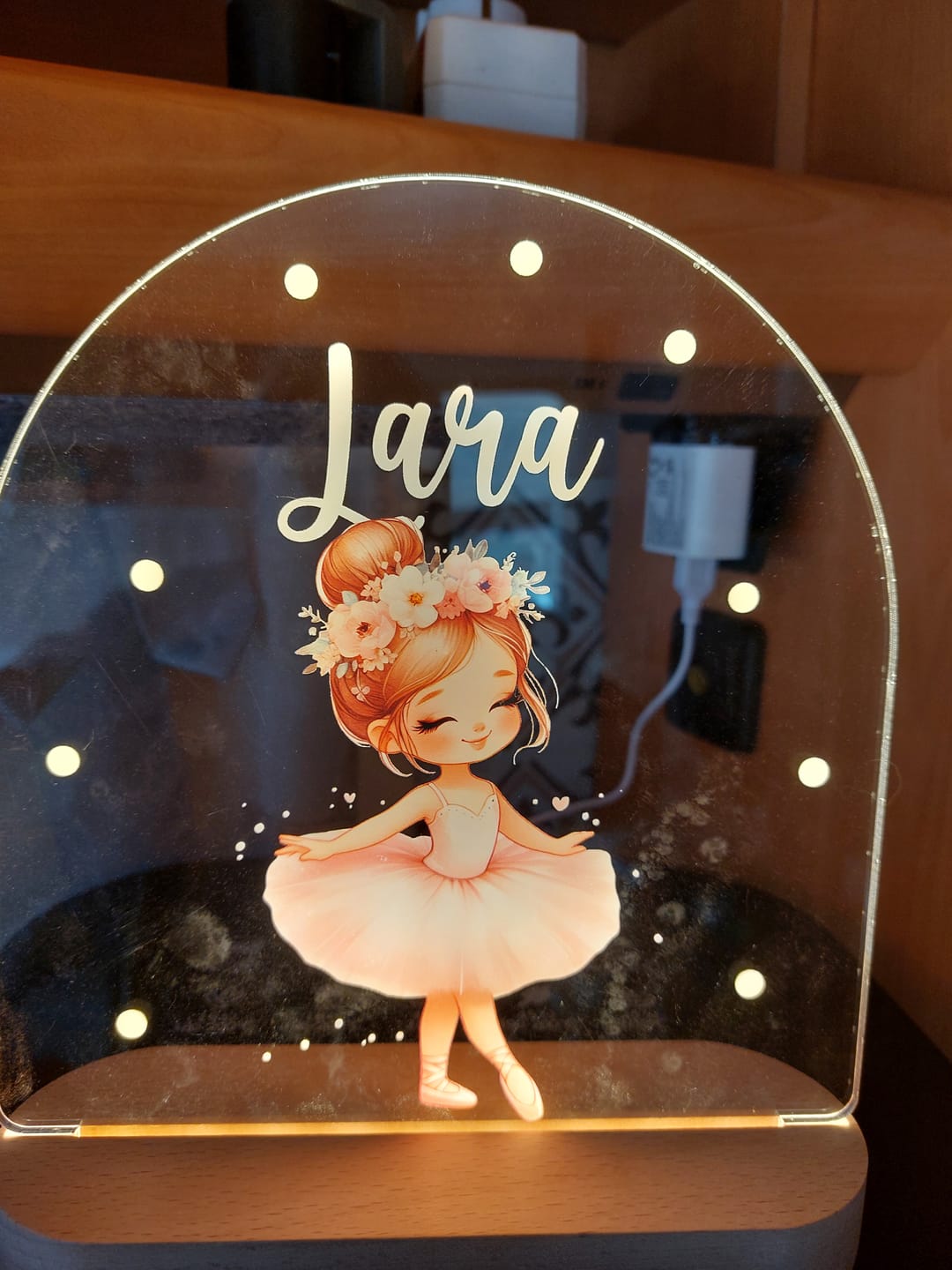 Customer photo review of Ballerina Nachtlicht mit eigenem Namen