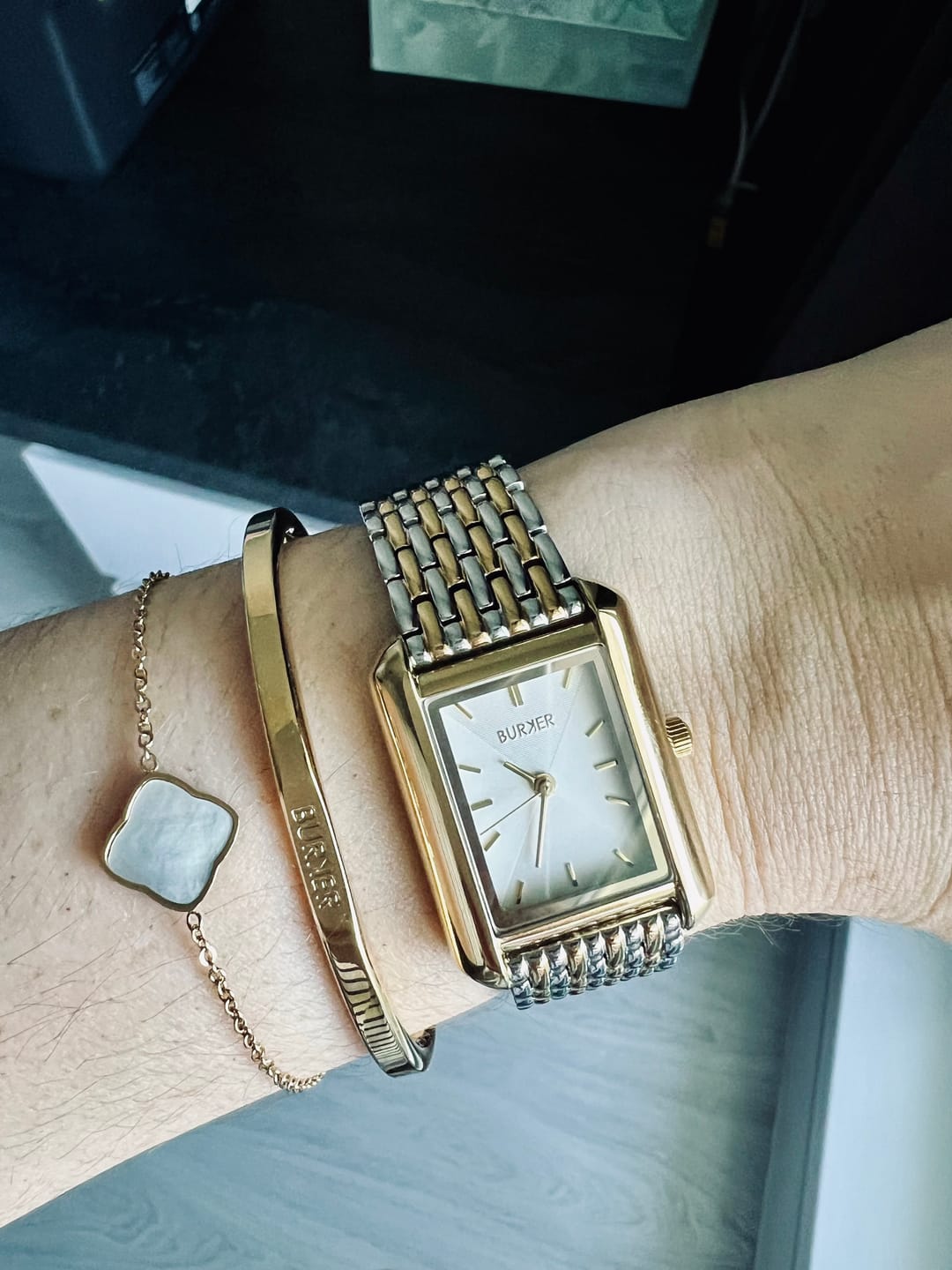 Customer photo review of Flora Gold White Bracelet