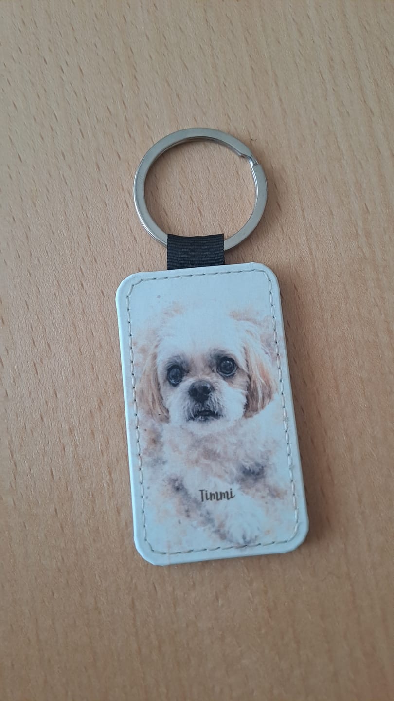 Customer photo review of Personalisierter Schlüsselanhänger - Aquarell Realistisches Porträt