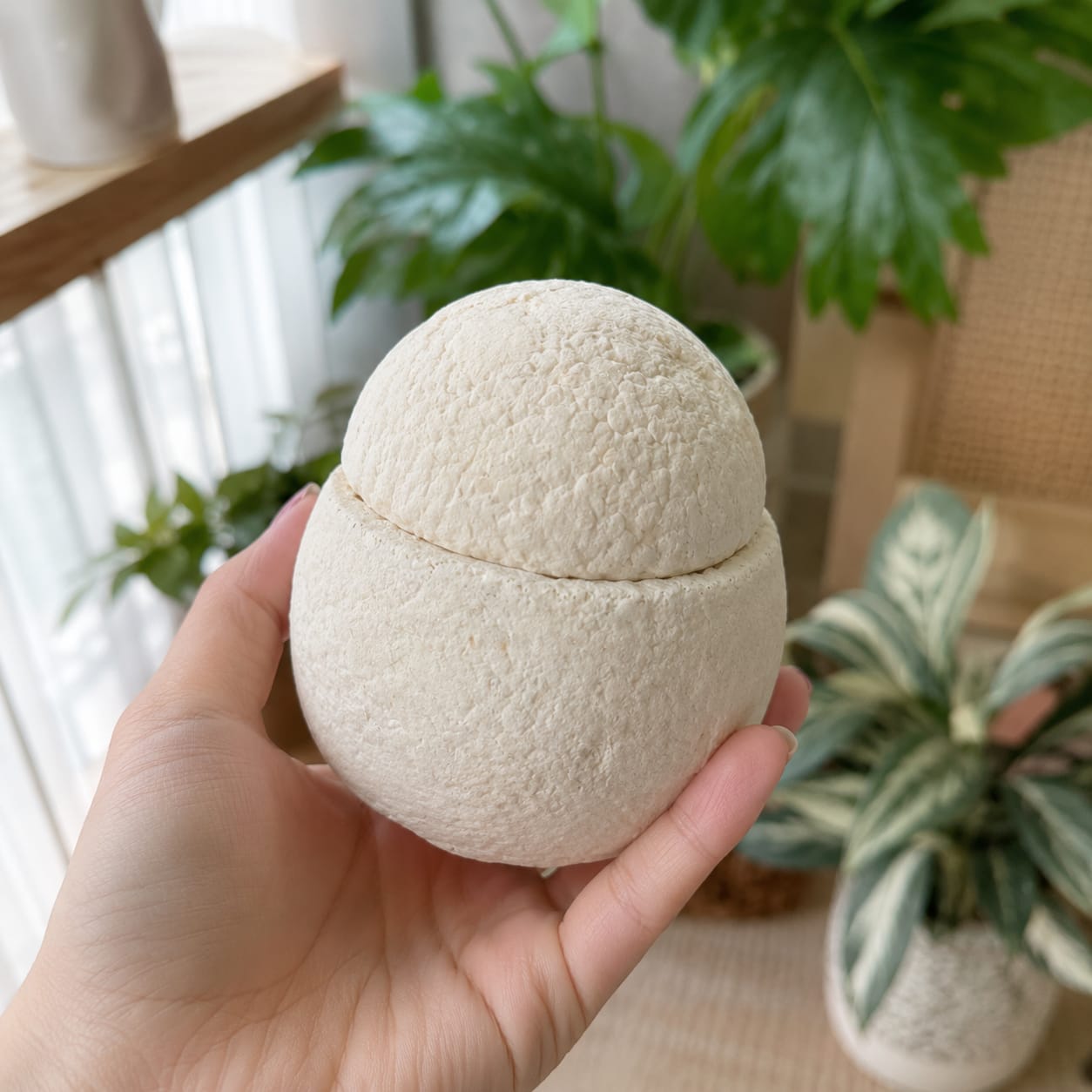 Customer photo review of LovFur™ Snowmelt Mycelium Pet Urn