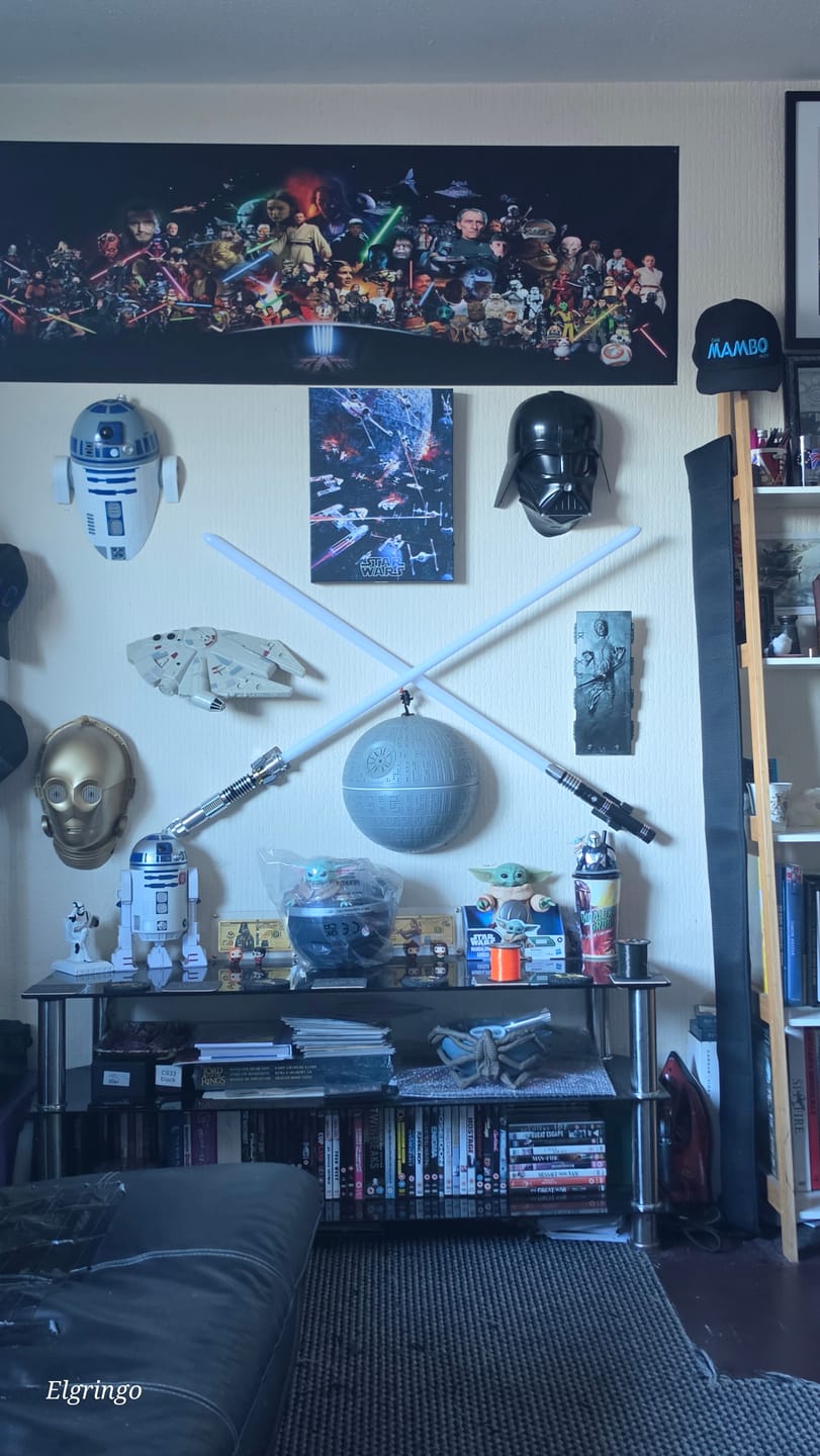 Customer photo review of Lightsaber Wall Mounts