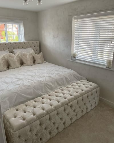 Customer photo review of Full Upholstery Sides Chesterfield Designer Ottoman Box