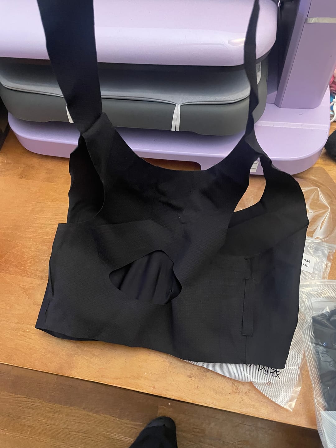 Customer photo review of Front Closure Cross-Back Wireless Posture Bra