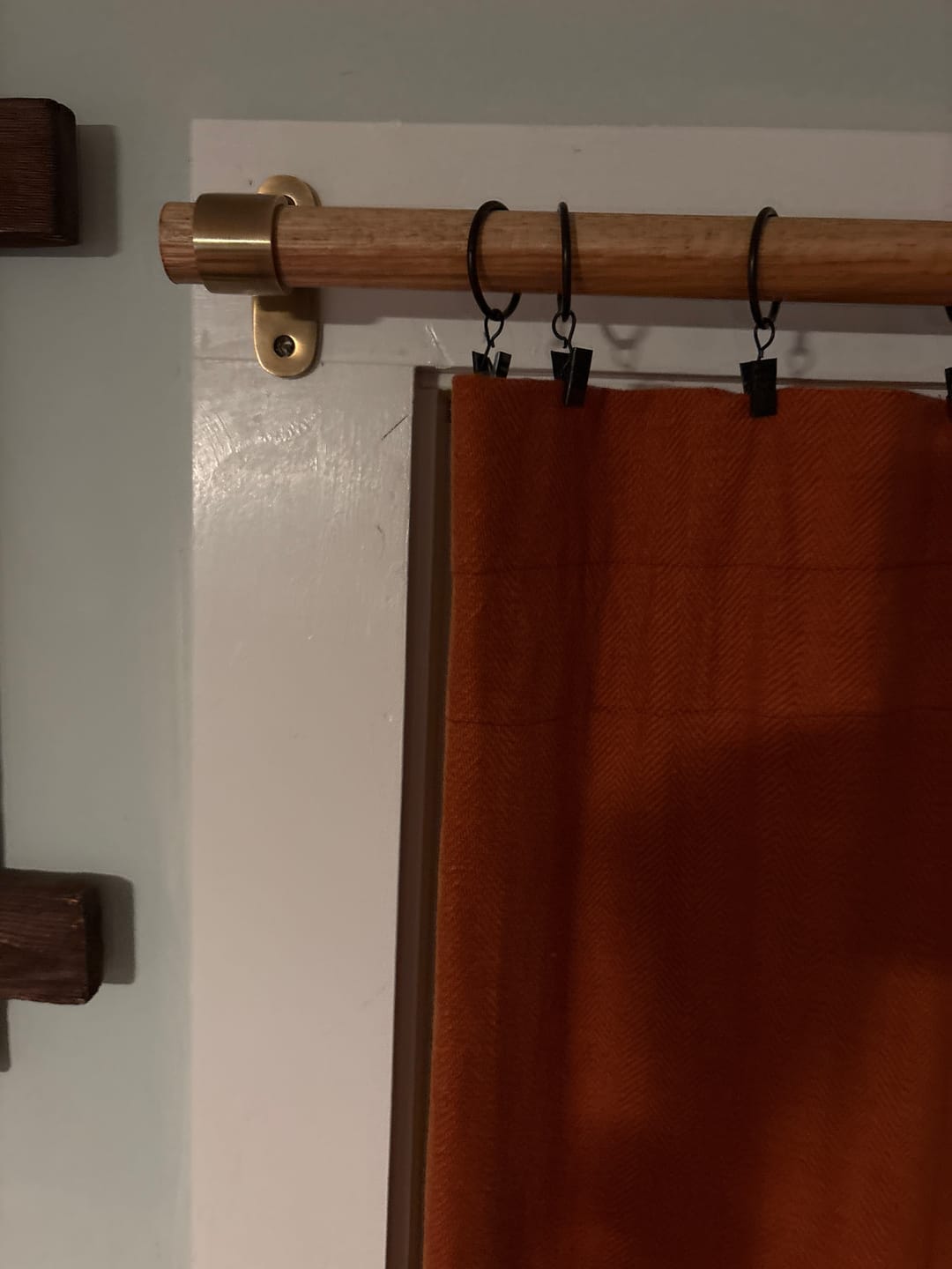 Customer photo review of Curtain Rail – Antique Brass