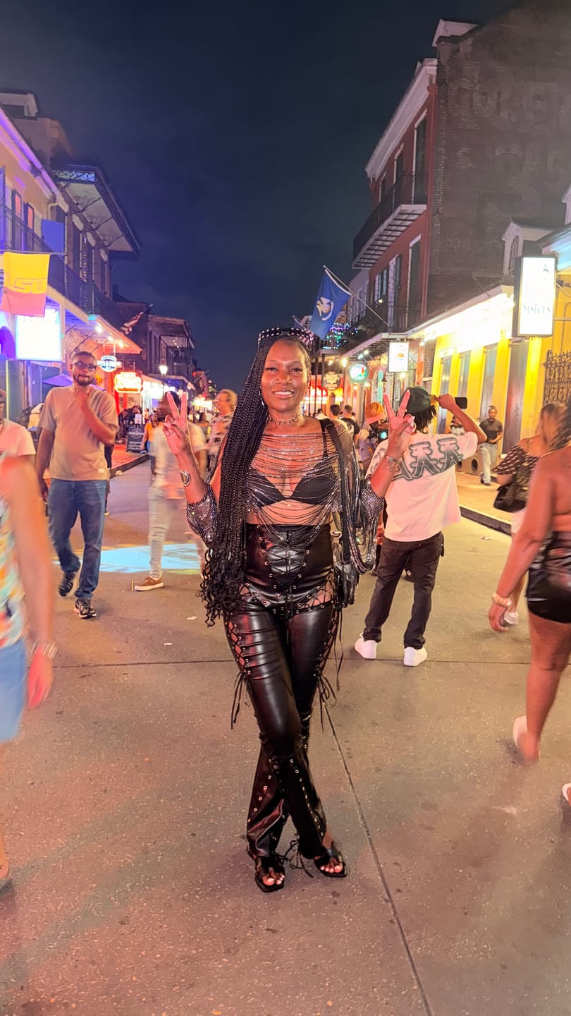 Customer photo review of Stray Heat Faux Leather Pants