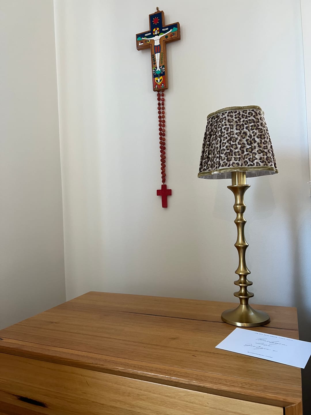 Customer photo review of Leopard Scallop Lamp Shade & Brass Base - Table Lamp