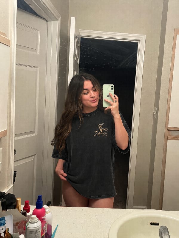 Customer photo review of Coastal Cowgirl Club Washed Print Tee