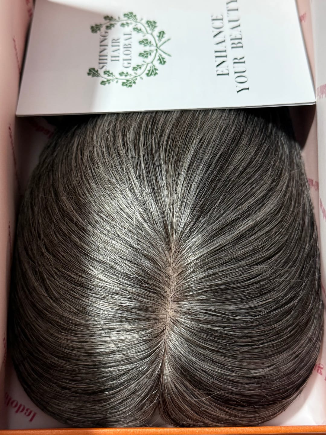 Customer photo review of Hair Topper Silk Base 5.5*6 inches #Medium Grey