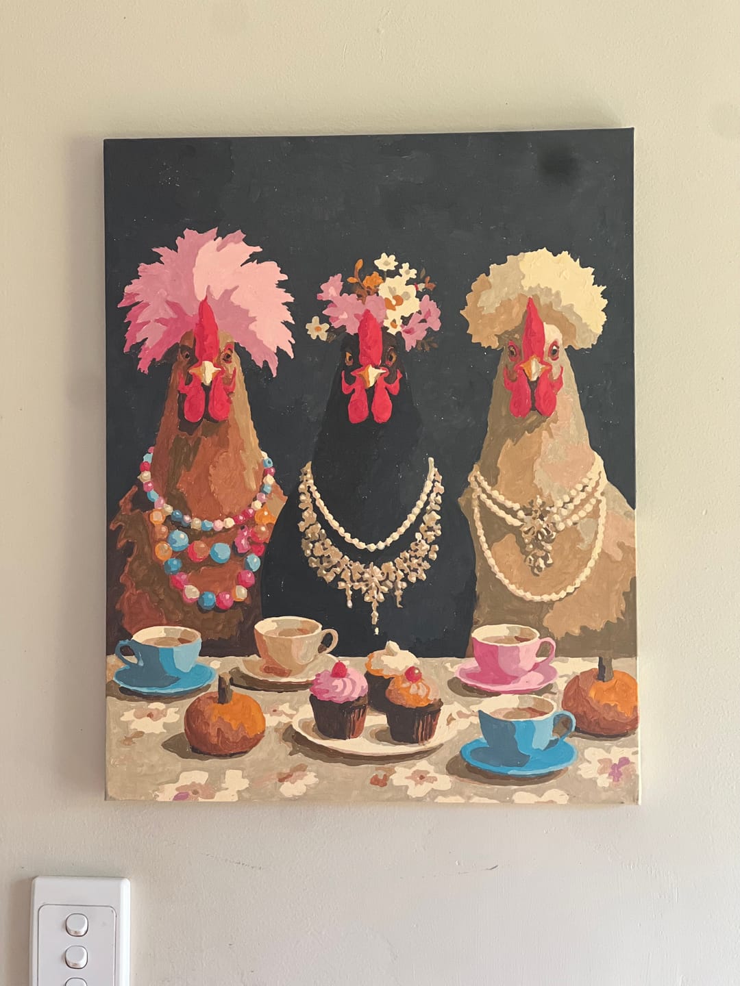 Customer photo review of Fancy Chickens Society | Paint by Number