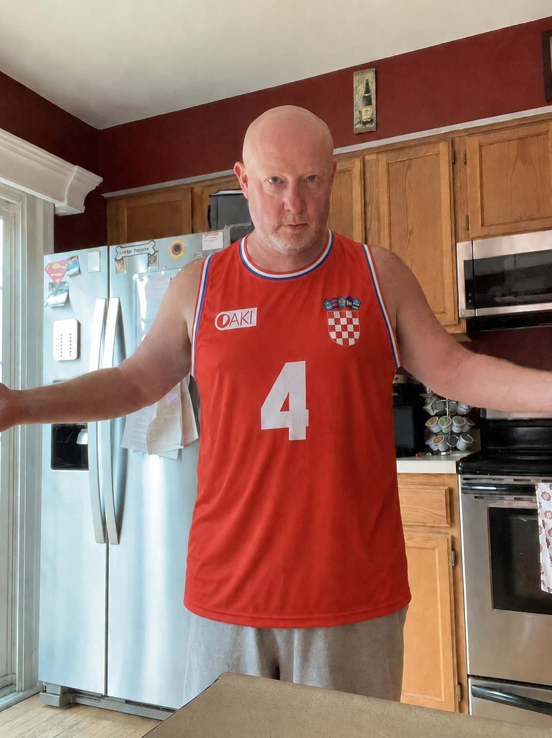 Customer photo review of Drazen Petrovic Croatia National Team Basketball Jersey Retro