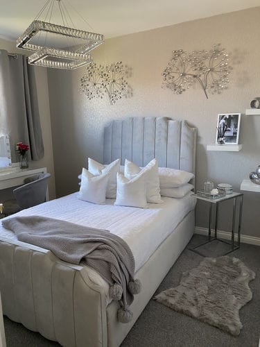 Customer photo review of Athena Art Deco Fabric Bed