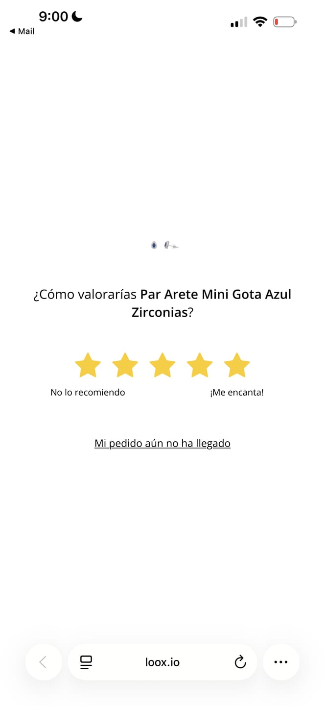 Customer photo review of Par Arete Mini Gota Azul Zirconias