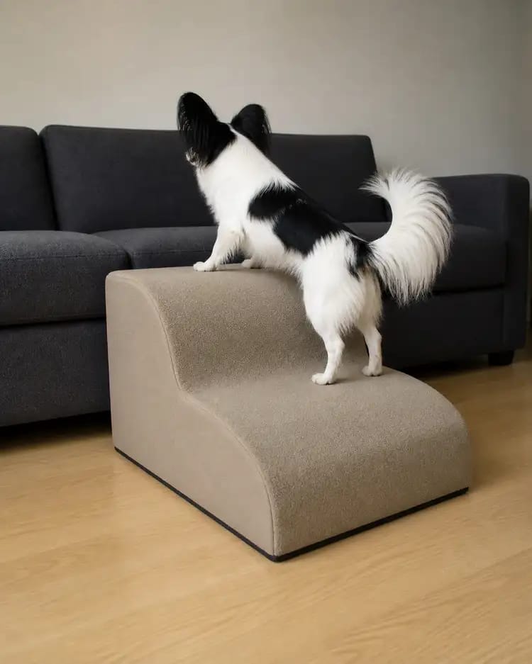 Customer photo review of Gentle Slope Pet Ramp for Beds & Sofas