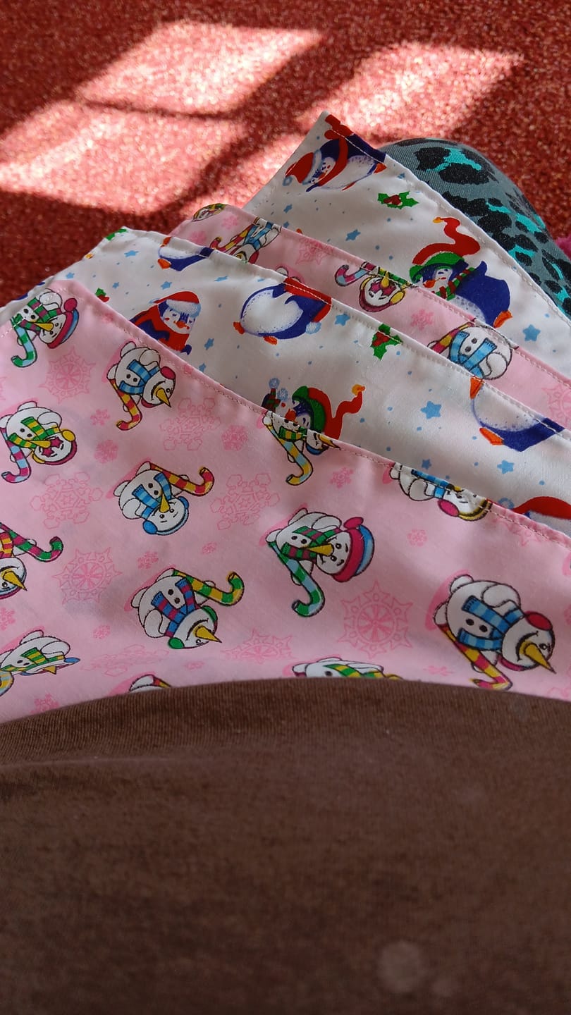 Customer photo review of Christmas Penguins on White Polycotton Fabric