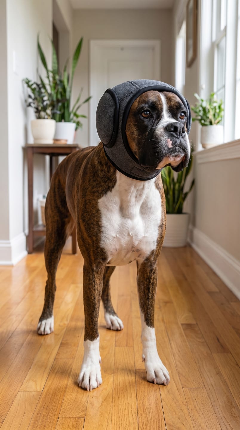 Customer photo review of Orejeras Calmantes para perros