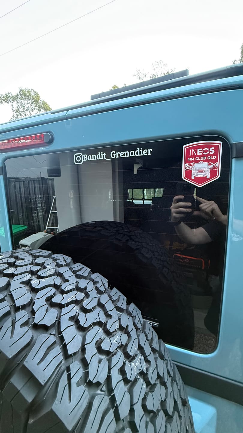Customer photo review of Custom Social Media Handle Sticker