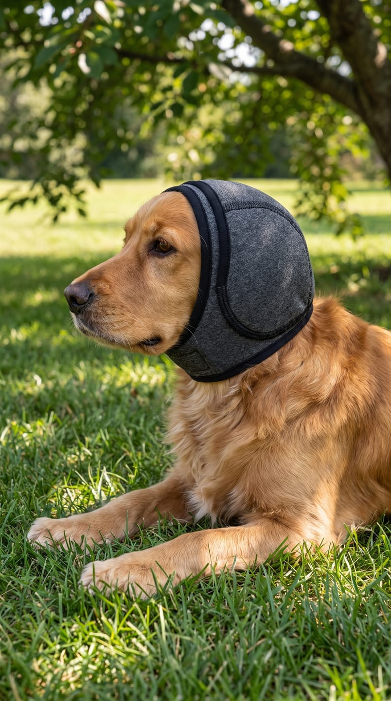 Customer photo review of Orejeras Calmantes para perros