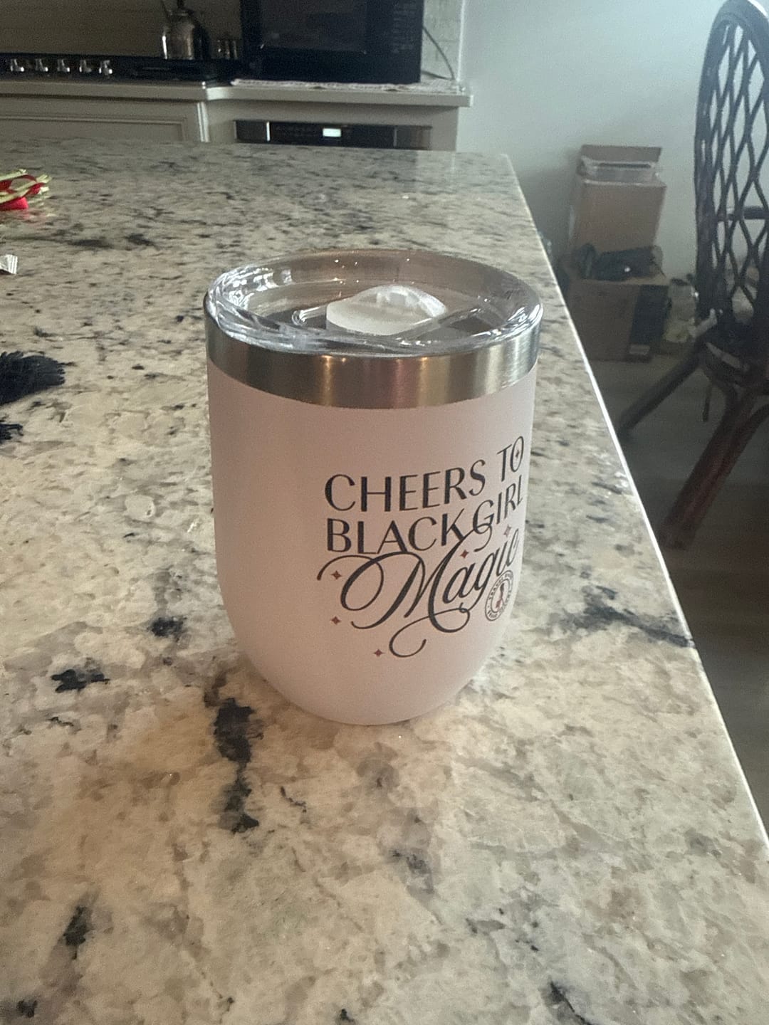 Customer photo review of Cheers to Black Girl Magic Chill Wine Tumbler