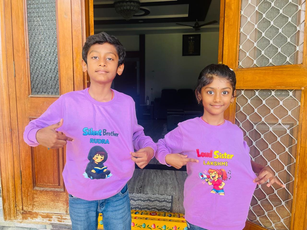 Customer photo review of Custom Rakhi Celebration Sweatshirt for Kids