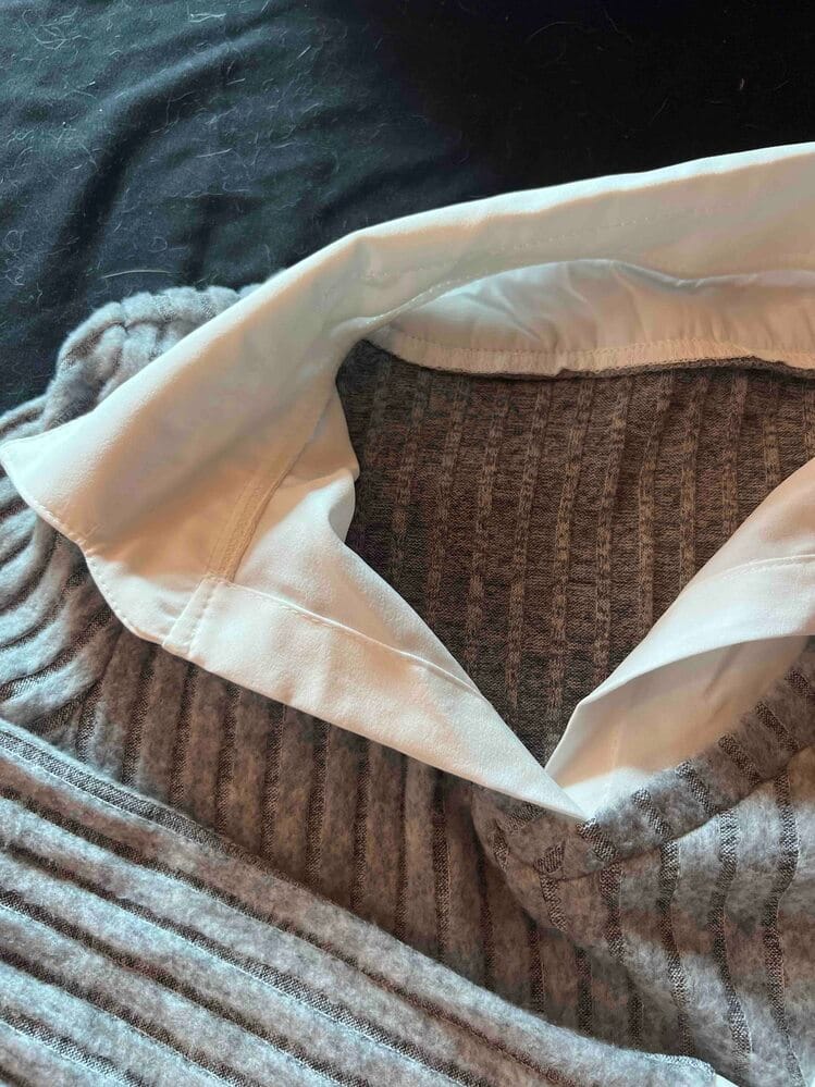 Customer photo review of Ninonine "Inès" | Rib-Knit Faux-Layered Shirt Top