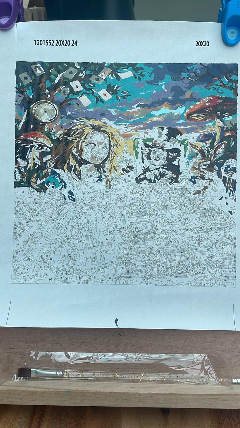 Customer photo review of Mad Tea Wonderland (Paint by Numbers)