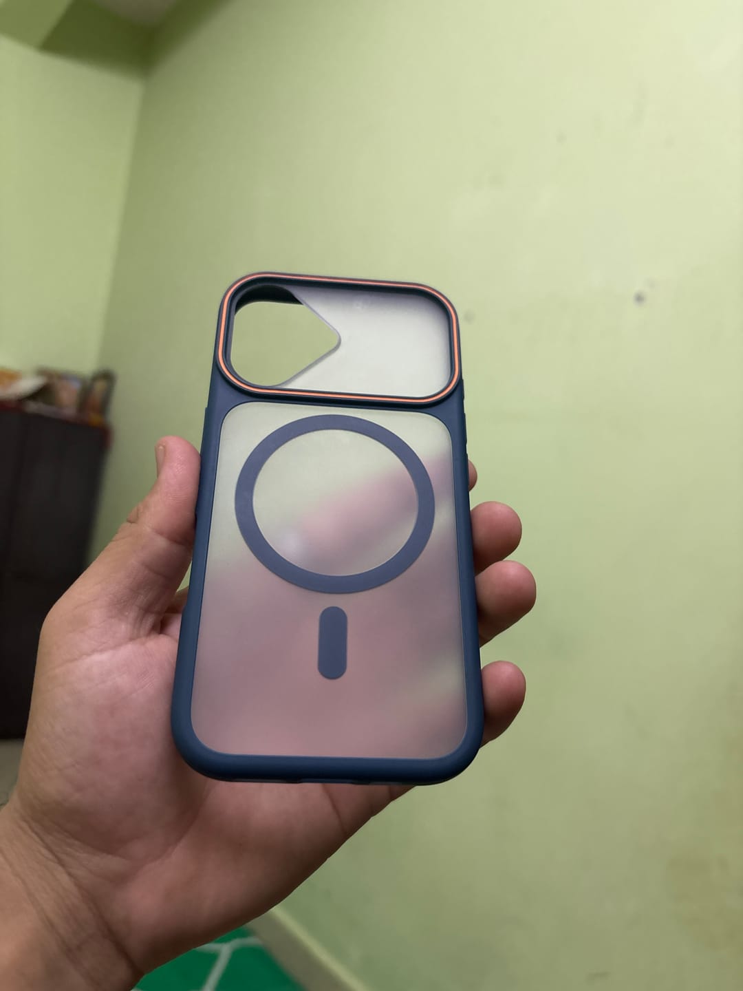 Customer photo review of LuxuryKase Frosted Clear Mag-Safe Case | Translucent Matte Back | Soft TPU Bumper + Hard PC Back | Raised Camera Protection | Wireless Charging Compatible For iPhone & Samsung Series