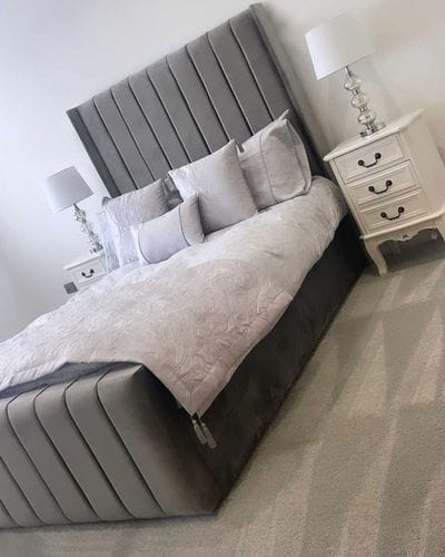 Customer photo review of Piper Stripe Panel Lined Bed