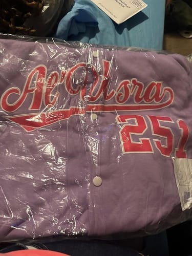 Customer photo review of Custom Gold Purple Varsity Letterman Jackets Personalized Baseball Coats Full-Snap with Contrast Sleeves