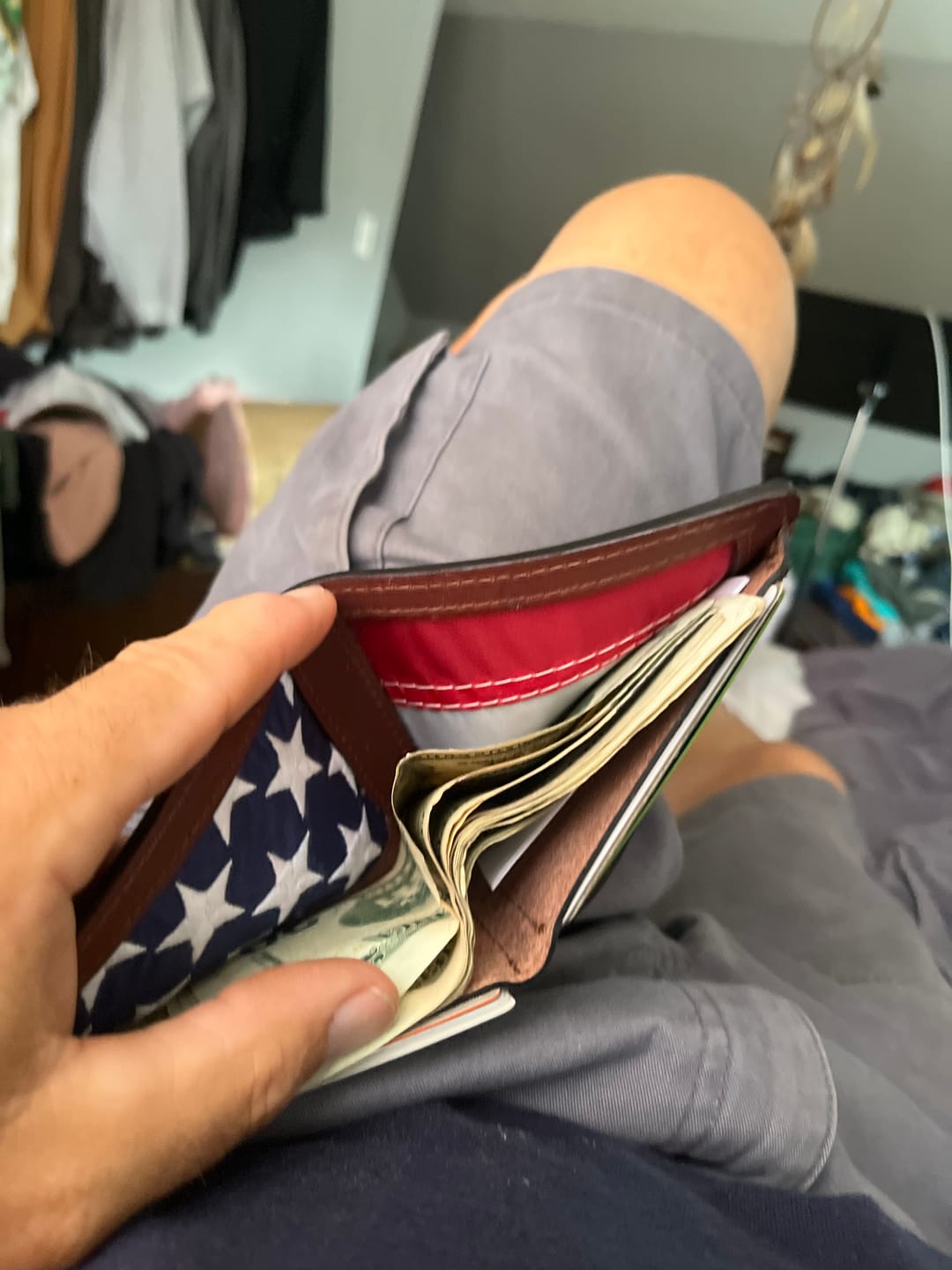 Customer photo review of Old Glory Wallet