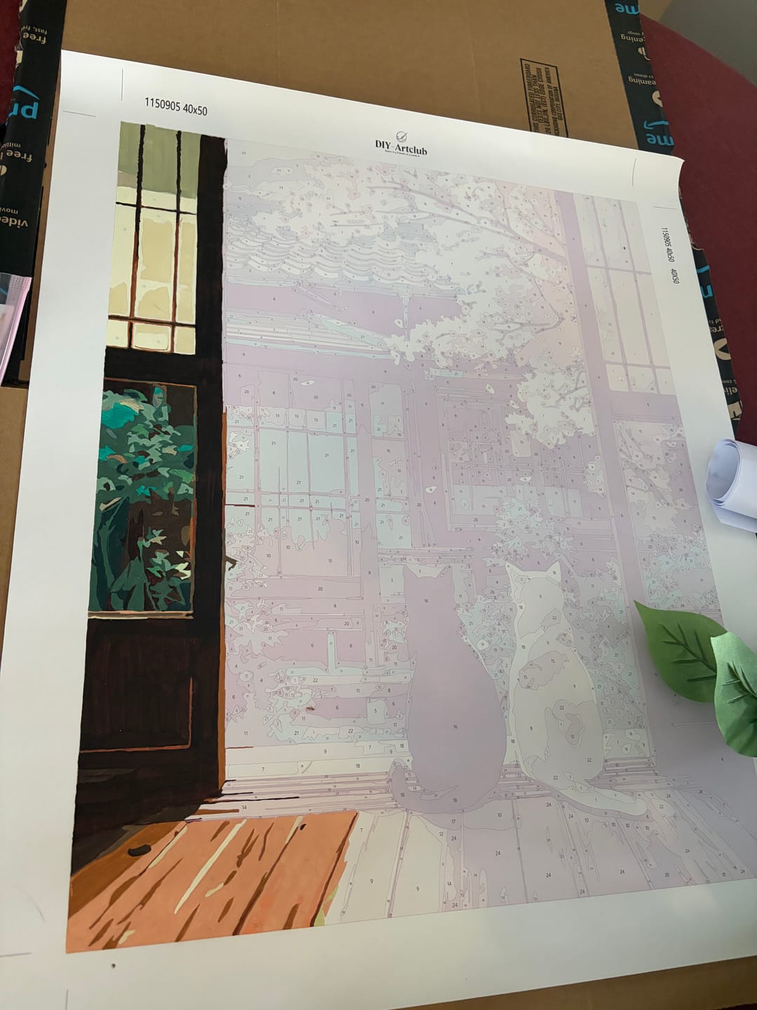 Customer photo review of Two cats in Washitsu | Paint by Number