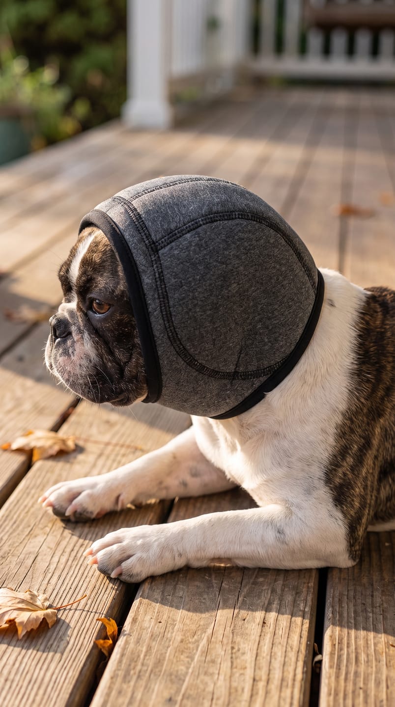 Customer photo review of Orejeras Calmantes para perros