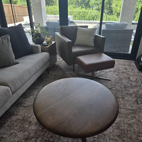 Customer photo review of Petra Wood Round Coffee Table | Mid Century Modern Design