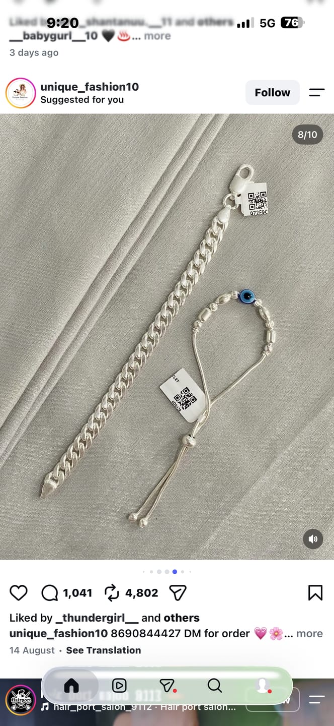 Customer photo review of Snake Chain | Rhodium Plated | 6 MM