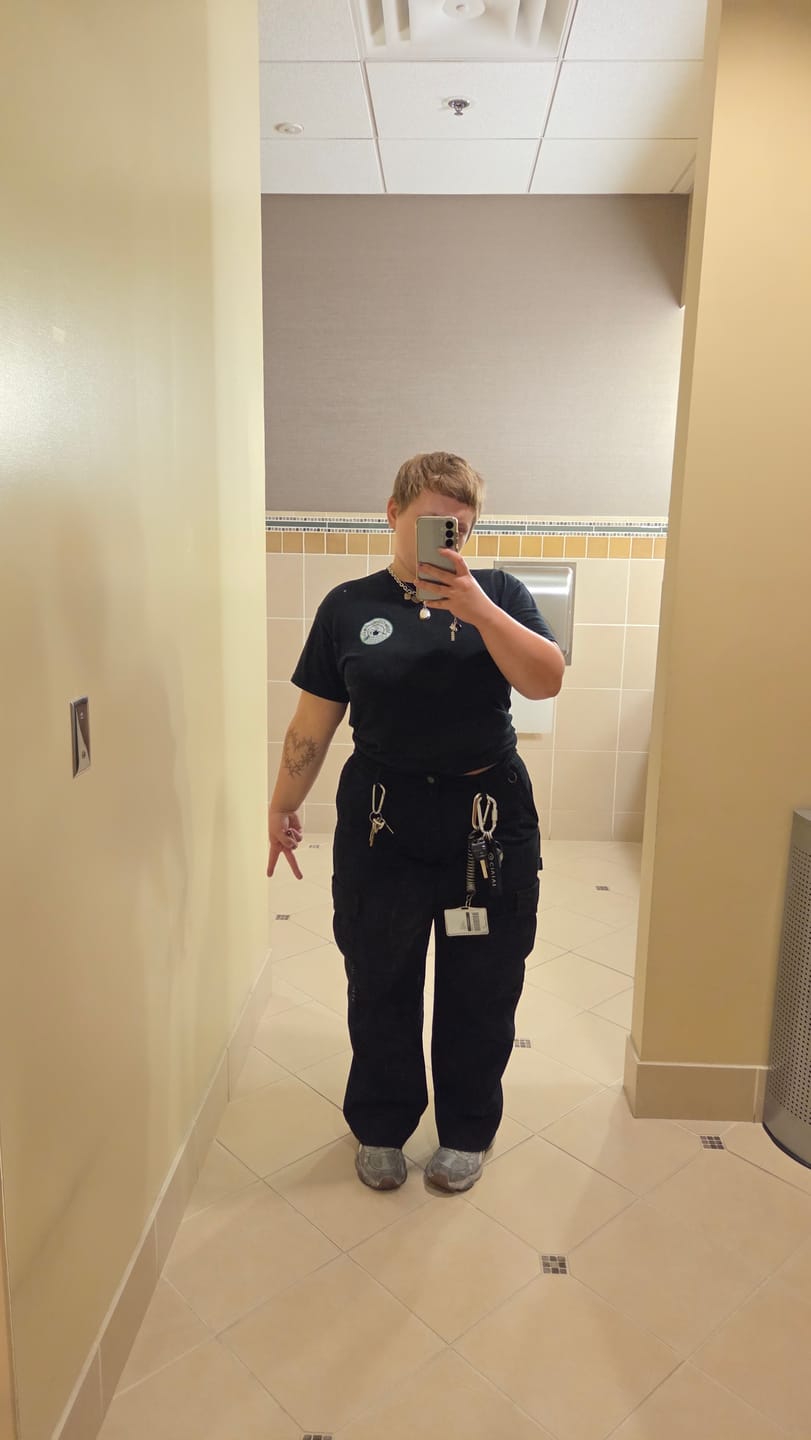 Customer photo review of Mid Rise Cargo Pants