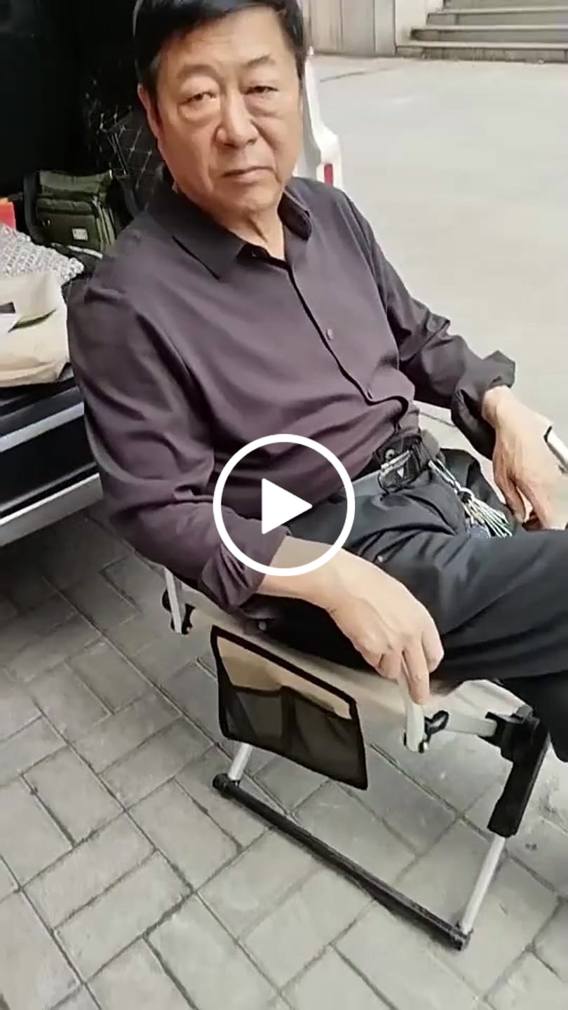 Customer video review of Portable Aluminum Alloy Folding Camping Chair Director's Chair with Backrest for Camping, Fishing, RV & Outdoor Travel