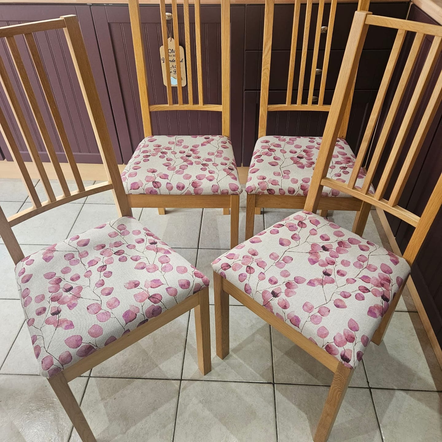 Customer photo review of Watercolour Leaves Digital Linen Look Polycotton Fabric