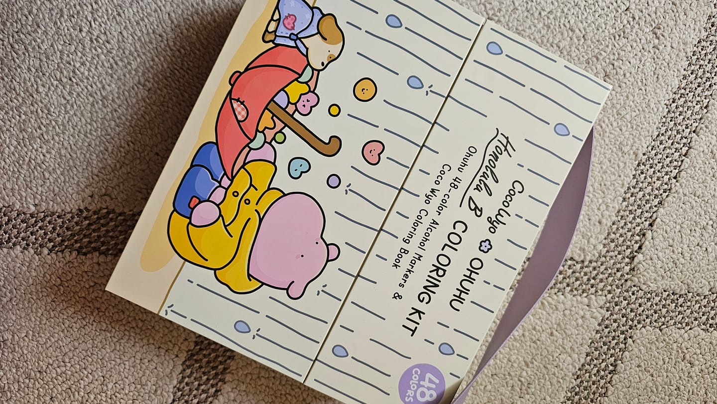 Customer photo review of Ohuhu x Coco Wyo Cozy Mood Coloring Kit, Honolulu B 48 Colors Alcohol Markers with Brush & Fine Dual Tips, Coloring Book with Mood Tracker Pages